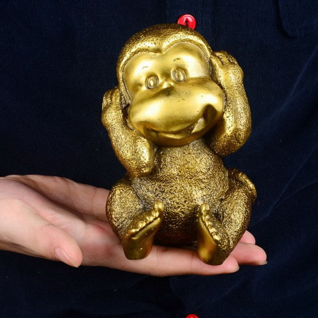 Zodiac Brass Monkey Statues – "Four-Nos" Wisdom & Mindfulness Décor | Zen Ara Grove