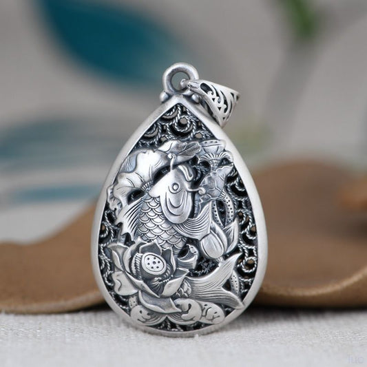 Koi & Lotus Pendant – A Symbol of Fortune and Flow | Zen Ara Grove