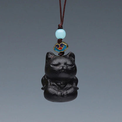 Green Sandalwood Mini Cute Animal Rabbit Cat Deer Whale Prosperity Phone Hanging Decorations| Zen Ara Grove