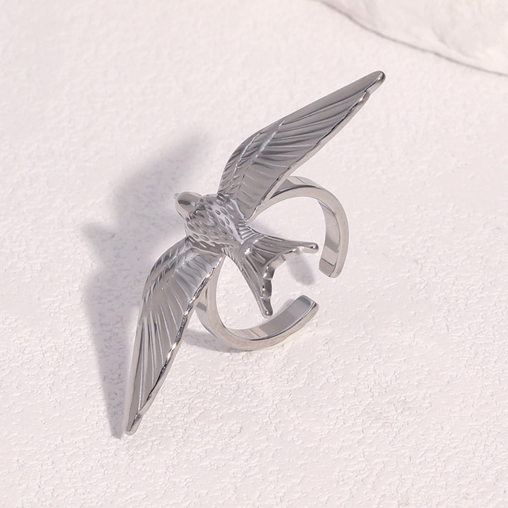 Adjustable Stainless Steel Peace Dove Ring – Symbol of Hope and Harmony | Zen Ara Grove