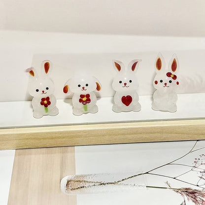 "Bunny Gathering"Handcrafted Glass Figurines – A Scene of Joy and Innocence  | Zen Ara Grove