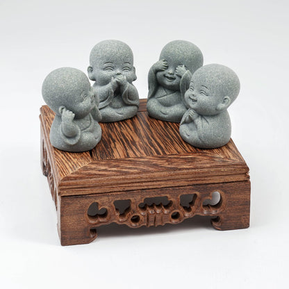 Limited-Time Offer — The Four Little Zen Monks 4-Piece Set | Save 60% | Zen Ara Grove