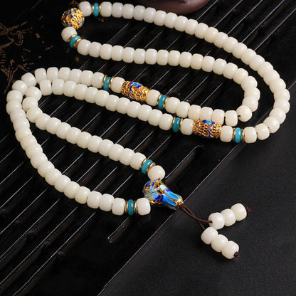 White Bodhi Mala Bracelet – Inner Stillness, Outer Grace | Zen Ara Grove