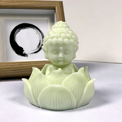 Night-Glow Lotus Buddha Statue – Bringing Light, Protection & Good Energy at Night | Zen Ara Grove