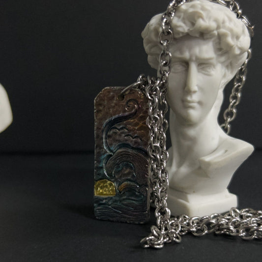 Handcrafted Hammered Sunrise Pendant – Ocean’s First Light | Zen Ara Grove