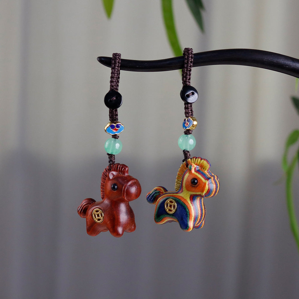 Handcrafted Wooden Horse Keychain –Luck & Protection | Zen Ara Grove