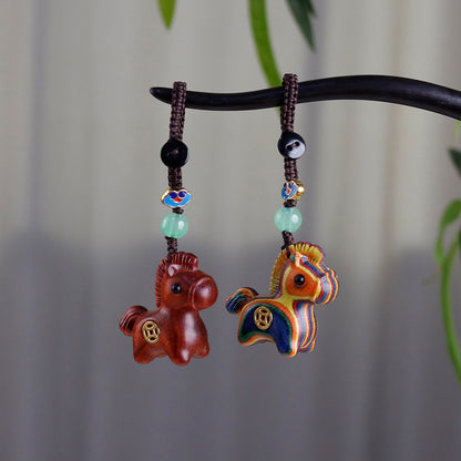 Handcrafted Wooden Horse Keychain –Luck & Protection | Zen Ara Grove