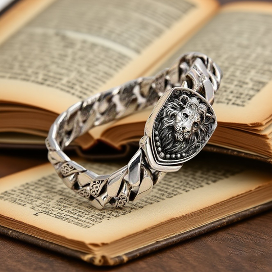 Zen Ara Grove Symbolic Lion Guardian Retro Chain Bracelet