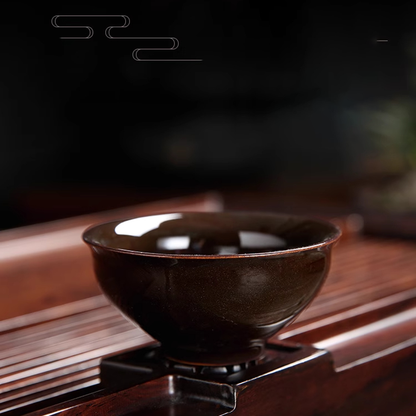 Artisan Porcelain Tea Cup – Unique Kiln-Varied Colors with Koi Design | Zen Ara Grove