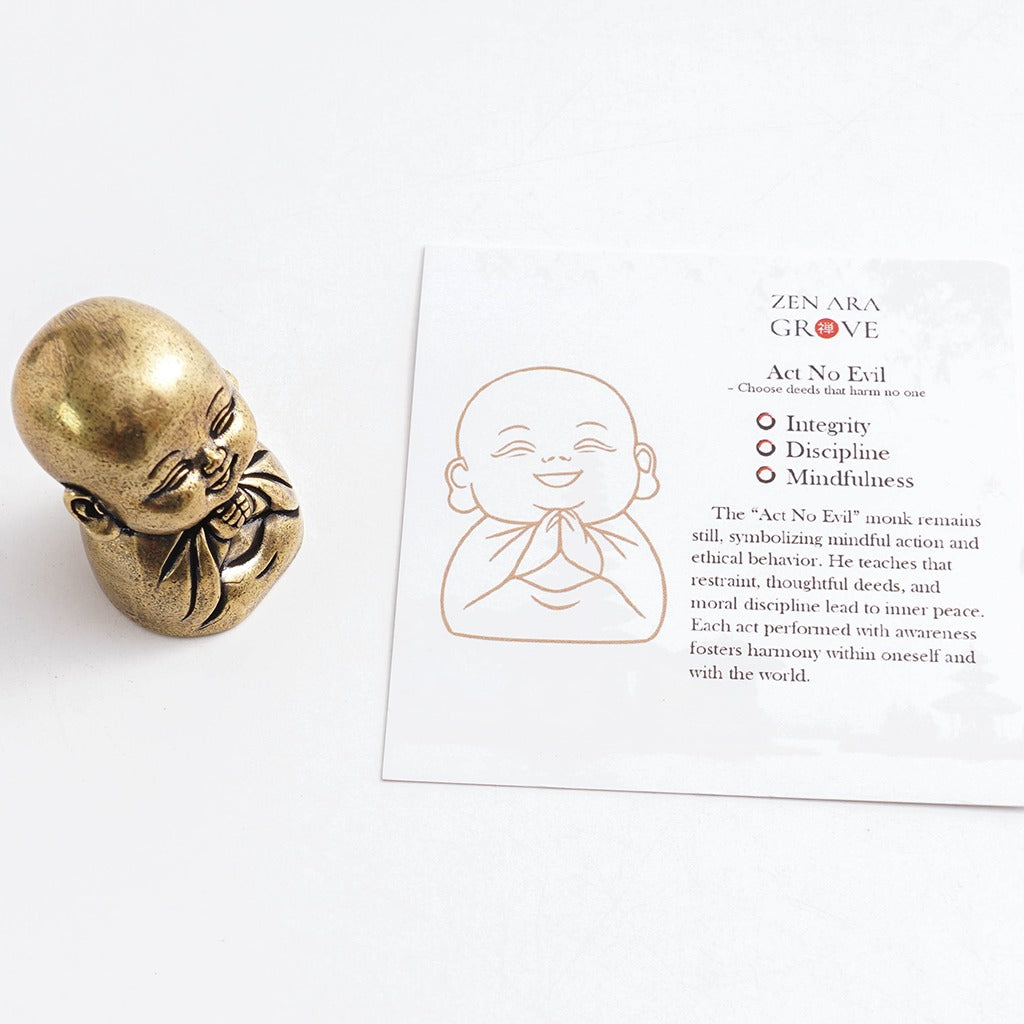 Solid Brass "The Meaning Behind the Pose of the Monks" — Meaning Card Set | Zen Ara Grove
