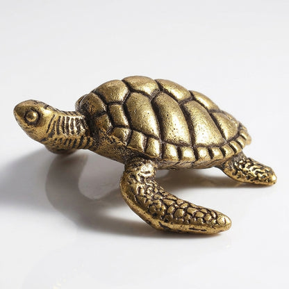 Handcrafted Brass Turtle Figurine Set – Symbols of Longevity, Protection & Good Fortune | Zen Ara Grove