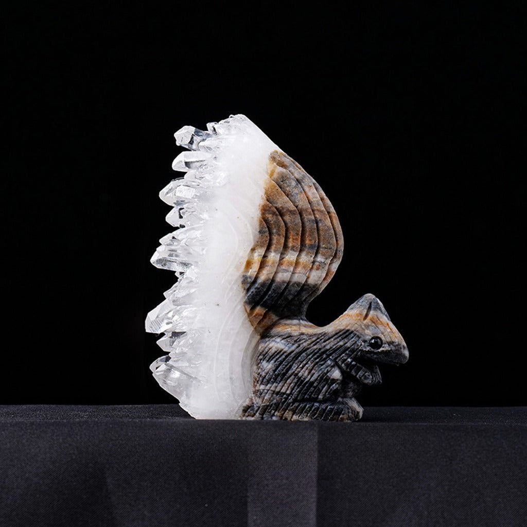 Natural Quartz Cluster with Diverse Animal Carvings – Symbol of Purity, Energy, and Imagination | Zen Ara Grove