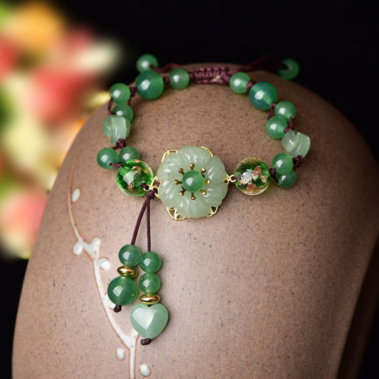 Natural Green Jade & Agate Lucky Bracelet | Zen Ara Grove