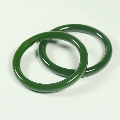 Serene Fortune – Slim Jade Bangle of Blessing and Longevity | Zen Ara Grove