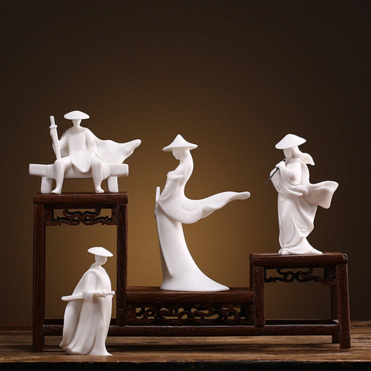 Kung Fu Spirit Ceramic Figurine – Calm Strength, Silent Power | Zen Ara Grove