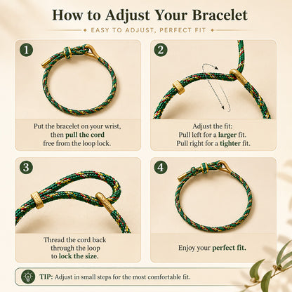 Adjustable Hand-Braided Koi Bracelet with Gold-Tone Details — Perseverance & Good Fortune