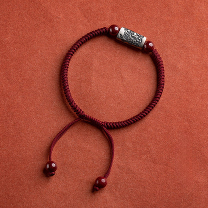 925 Silver 12 Zodiac Cinnabar Bead Handwoven Red Cord Bracelet – Protection & Blessing | Zen Ara Grove