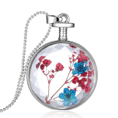 Round Real Flower Necklace – Nature’s Beauty, Forever Close | Zen Ara Grove