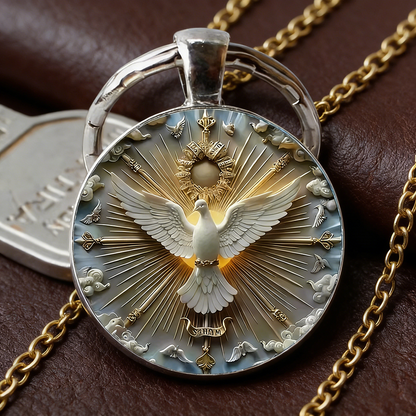 Golden Peace Dove Glass Pendant Keychain – Symbol of Freedom and Harmony | Zen Ara Grove