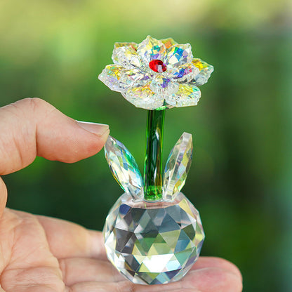 Crystal Glass Sunflower – Blooming with Rainbow Light and Endless Warmth | Zen Ara Grove