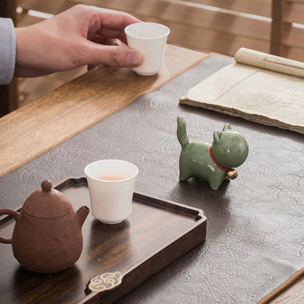 Mini Cute Lucky Bell Cat Tea Pet Ceramic Home Desk Figurine Decoration| Zen Ara Grove