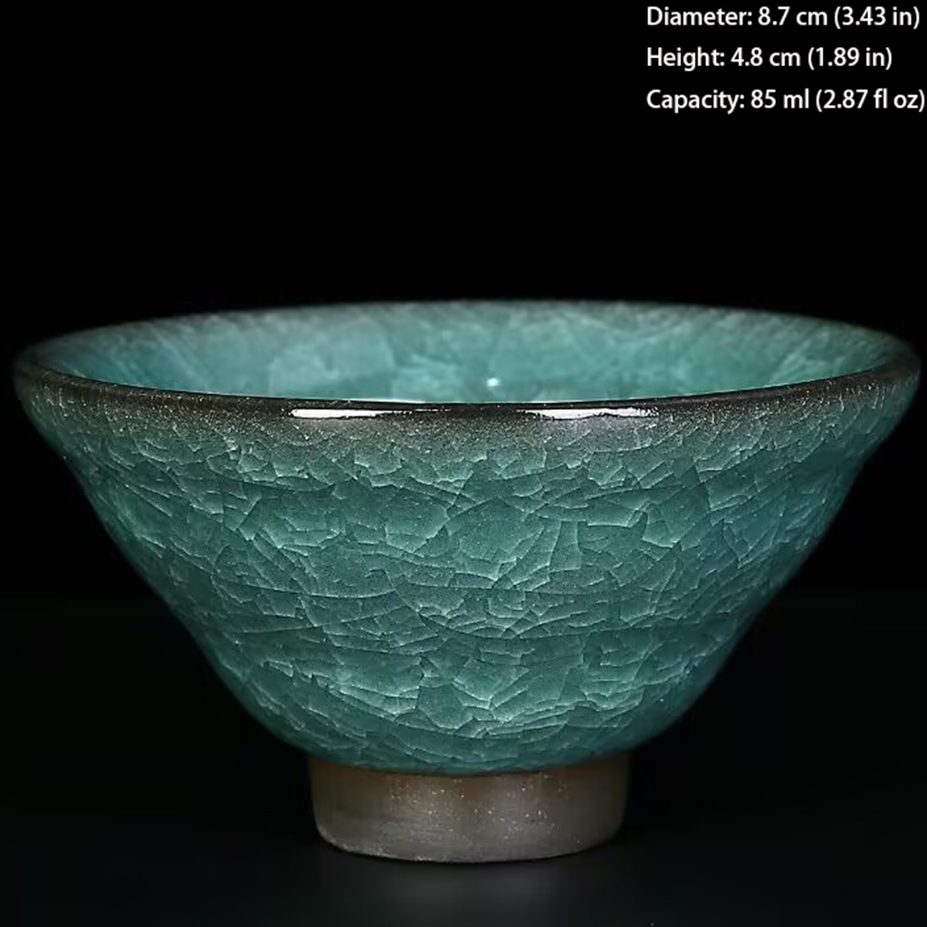 Handcrafted Ceramic Teacup with Unique Ice Crack Pattern | Zen Ara Grove