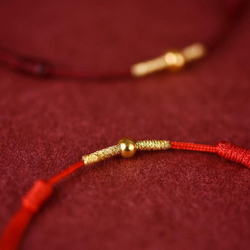 Adjustable Hand-Knotted Cord Bracelet or Anklet with Gold-Tone Bead — Confidence & Hope