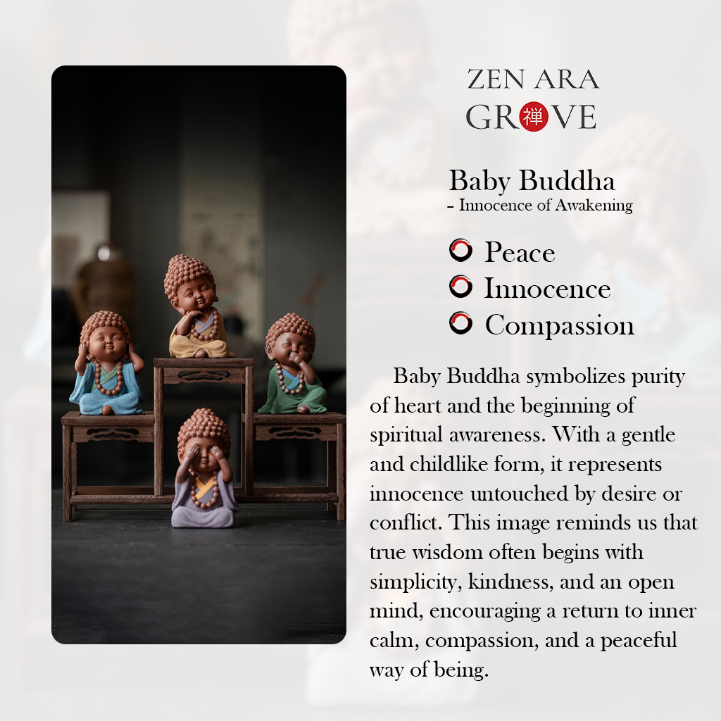 Mini Zen Buddha Statue – Purple Clay Ceramic in Meditative Pose for Inner Peace | Zen Ara Grove