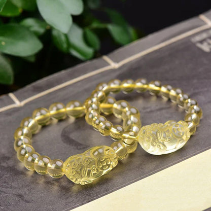 Citrine Pixiu Bracelet – Wealth & Protection | Zen Ara Grove