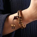 Natural Sandalwood & Passion Seed Bracelet — Calm in Every Bead | Zen Ara Grove