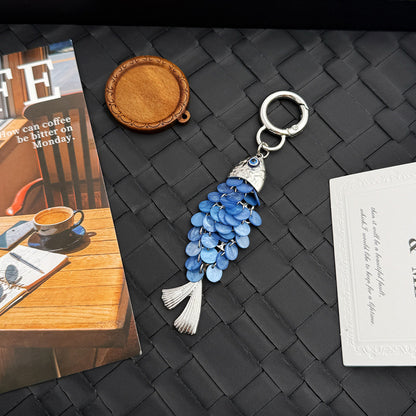 Azure Wave Tassel Fish Keychain – Grace in Motion | Zen Ara Grove