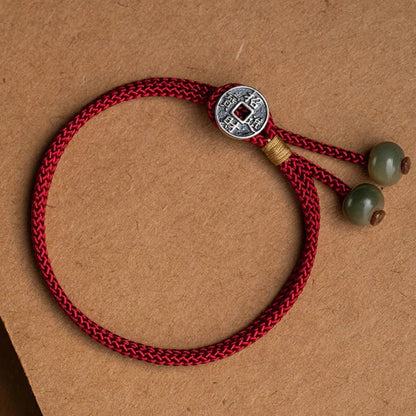 LIMITED TIME OFFER | Handmade Red Rope Bracelet with Green Bodhi Bead – Twelve Zodiac Buddha for Protection | Zen Ara Grove