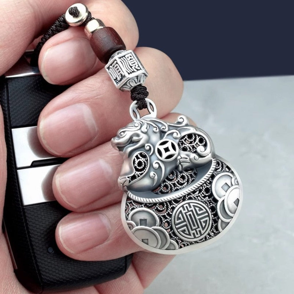 Auspicious Pixiu Keyring – Wealth-Attracting Talisman with Lucky Bag | Zen Ara Grove