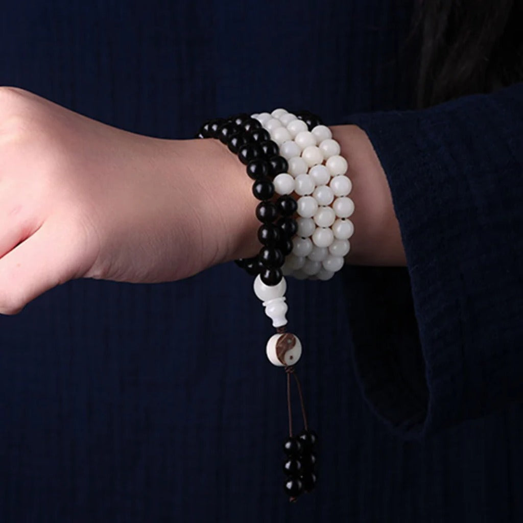 Taiji · Yin Yang 108 Beads Mala Bracelet | Zen Ara Grove