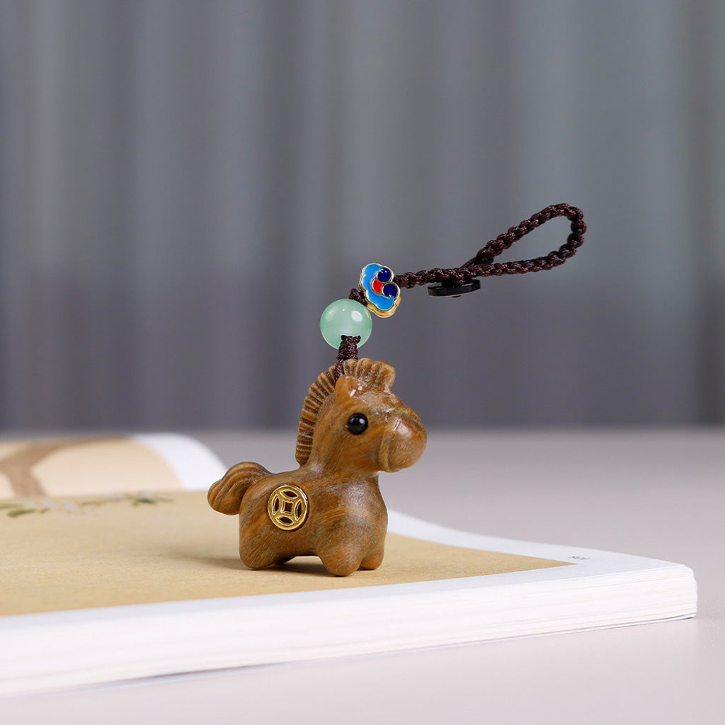Handcrafted Wooden Horse Keychain –Luck & Protection | Zen Ara Grove
