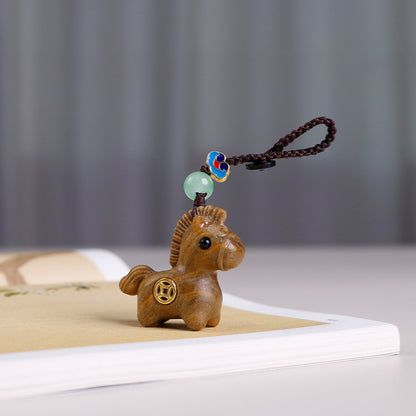 Handcrafted Wooden Horse Keychain –Luck & Protection | Zen Ara Grove