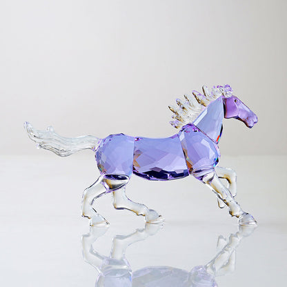 Galloping Crystal Glass Horse Figurine – A Symbol of Freedom and Power | Zen Ara Grove