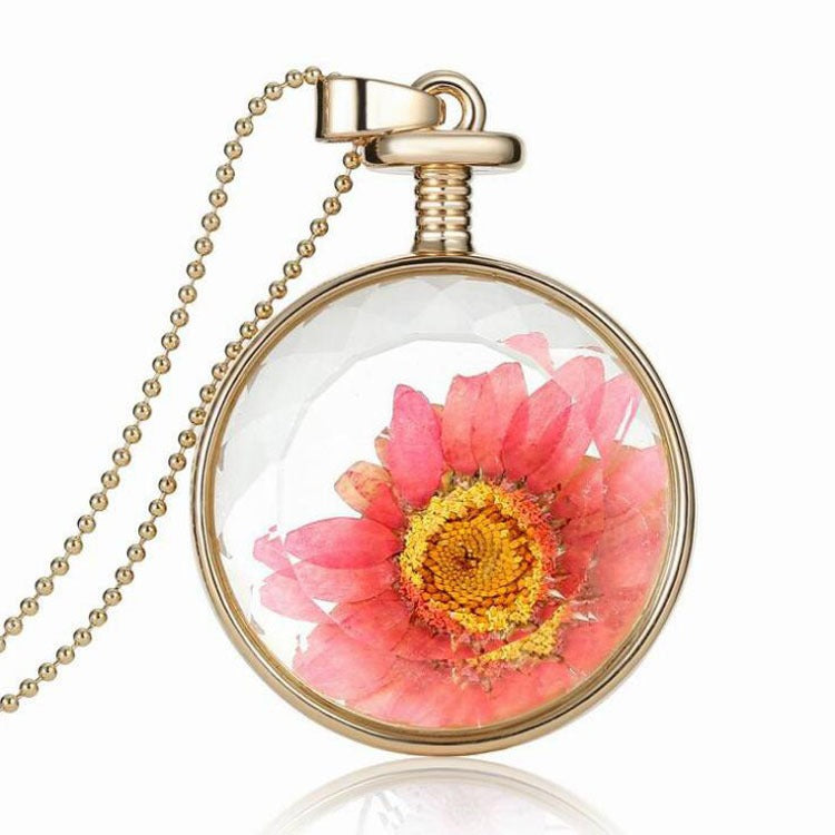 Round Real Flower Necklace – Nature’s Beauty, Forever Close | Zen Ara Grove