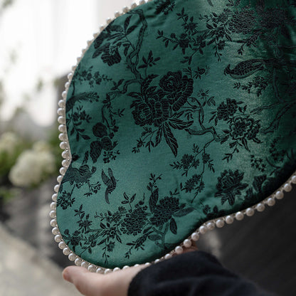 Zen Tea Mat - Embroidered Jade & Flow