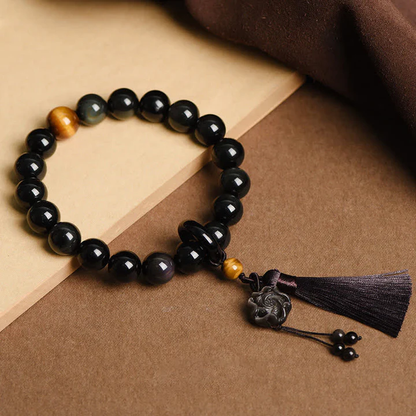 Black Obsidian Talisman – Choose the Lion Protector or Pixiu Attractor | Zen Ara Grove