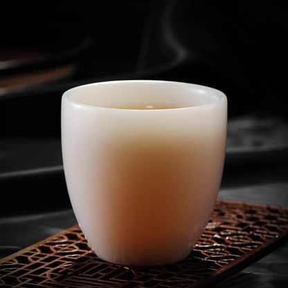 Ivory-White Glazed Artisan Teacup – Silky Smooth Finish, Cool to the Touch | Zen Ara Grove