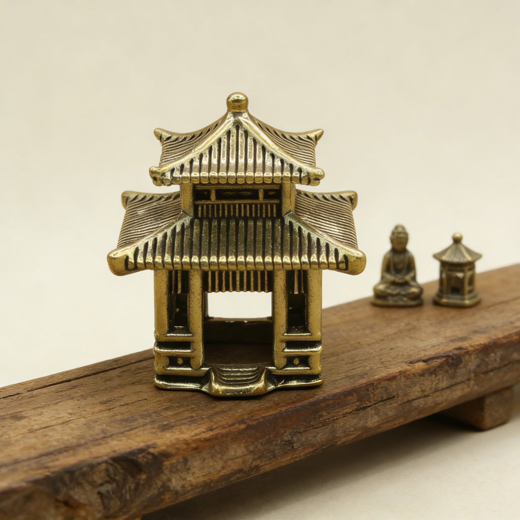 Limited Time Offer · Handcrafted Brass Miniature Pavilion Set – Symbol of Serenity and Wisdom | Zen Ara Grove