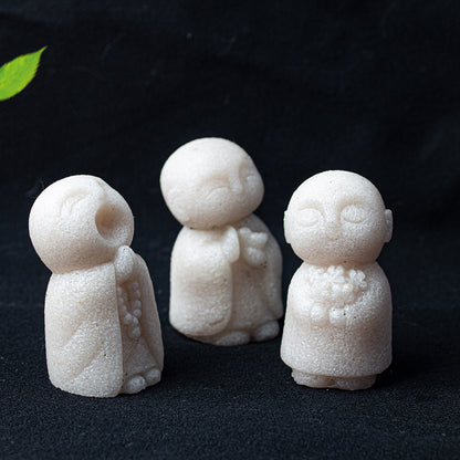 Quartz Buddha Figurine Set · Symbols of Guidance, Protection & Compassion | Zen Ara Grove