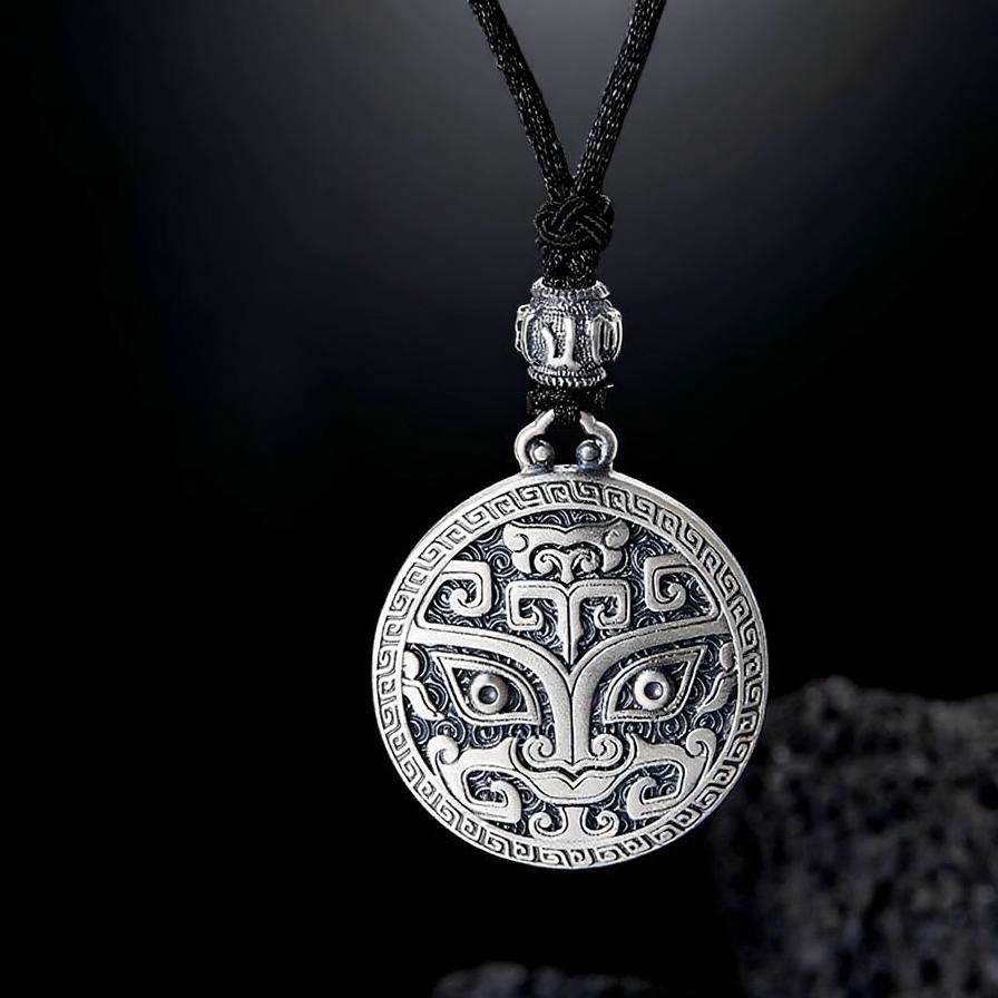 Ancient Taotie Totem Necklace – Symbol of Bravery & Prosperity | Zen Ara Grove