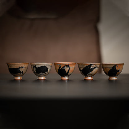 Small Cute Cat Teacup Kung Fu Tea Cup 60ml | Zen Ara Grove