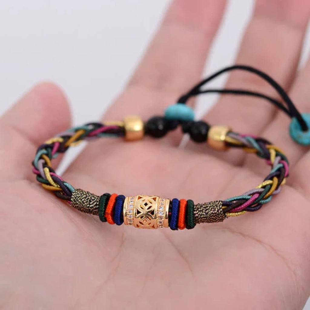 Diamond Knot Five-Color Rope Bracelet – Symbol of Harmony and Good Fortune | Zen Ara Grove
