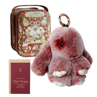 Fluffy Bunny Keychain – Symbol of Warm Blessing | Zen Ara Grove