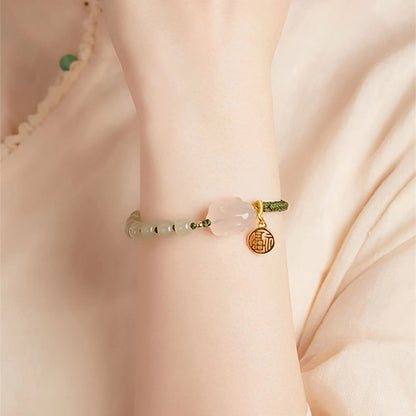 Hetian Jade Zodiac Rabbit Handwoven Cord Bracelet – Protection & Blessing | Zen Ara Grove