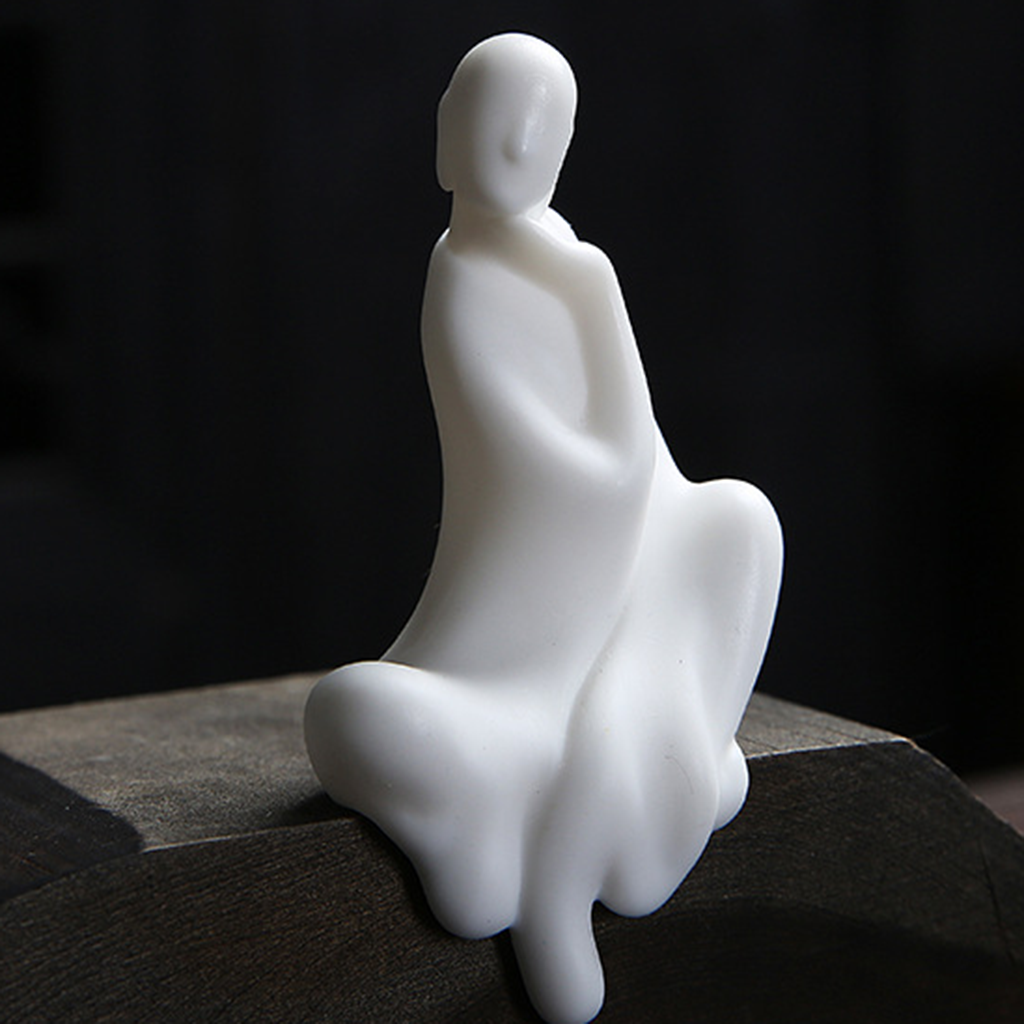 White Ceramic Formless Buddha Monk Figurine – Zen Serenity | Zen Ara Grove