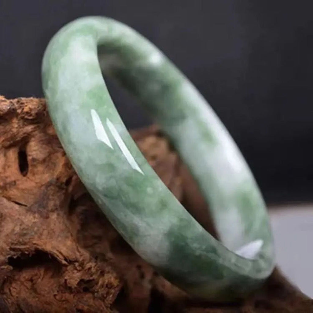 Limited Time Offer · Serenity Guardian – Misty Green Jade Bangle | Zen Ara Grove